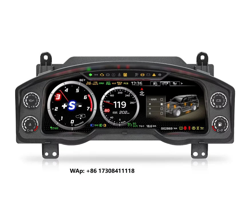 Digital Dashboard Panel Virtual Instrument Cluster CockPit LCD Speedometer for Lx570 2016-2024