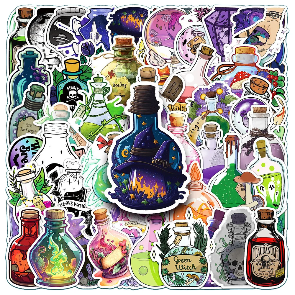 

10/30/50pcs Cute Cartoon Magic Potion Stickers Aesthetic Graffiti Decals Laptop Notebook Suitcase Phone Decoration Sticker Toys