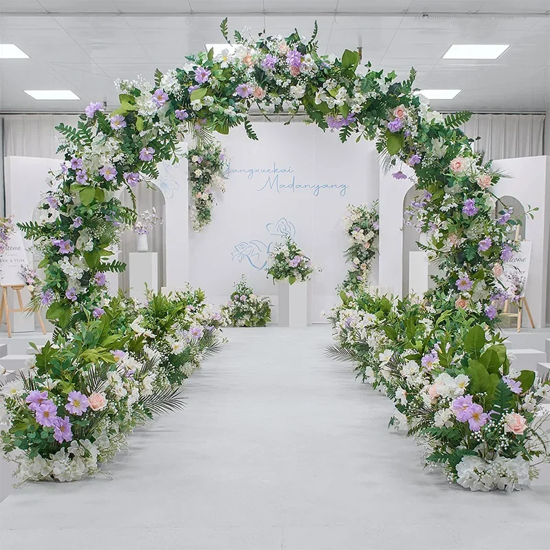 2M Fresh Wedding Floral Art Wedding Background Stage Arrangement Flower Route Display Window Decoration Silk Flowers