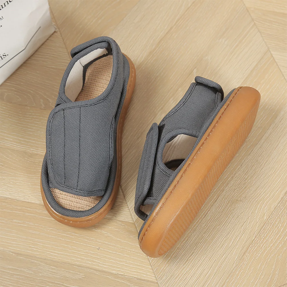 Unisex Diabetic Sandals Breathable Wide Feet Swollen Shoes Adjustable Hook & Loop Comfortable Walking Shoes for Seniors