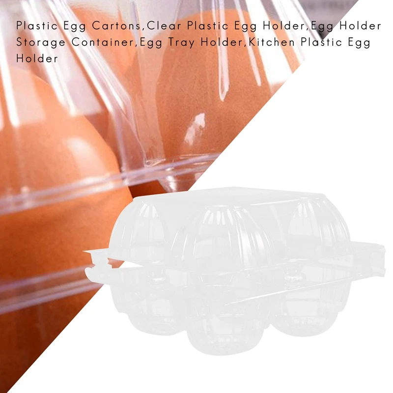 กล่องใส่ไข่พลาสติก 50 ชิ้น แบบใส สำหรับใส่ไข่ไก่ เหมาะสำหรับครอบครัว ฟาร์มเลี้ยงไก่ ธุรกิจ ตลาด- 4 ช่อง-A51M