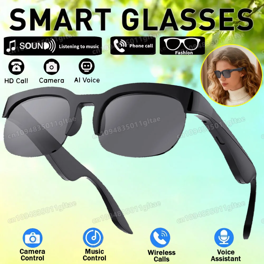 New Smart Glasses Polarized Bluetooth Sunglasses Bone Conduction Sun Glass Cycling/driving Polarized Communication Sunglasses