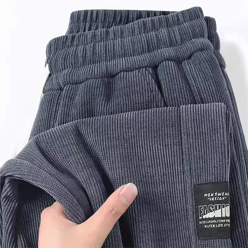 

Мужские повседневные вельветовые брюки на весну-осень, свободные длинные брюки, износостойкие, грязеотталкивающие, с манжетами, для отдыха и работы