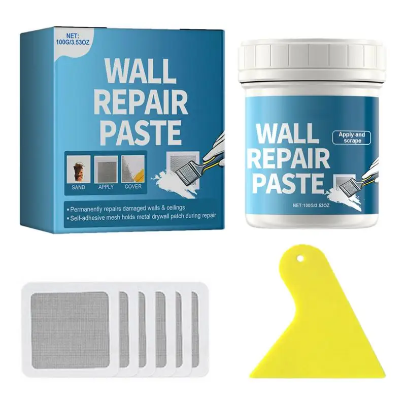 Wall Patching Paste Wall Repairing Ointment Quick-Drying Waterproof Strong Adhesion Walls Peeling Repair Paste With Wall Scraper