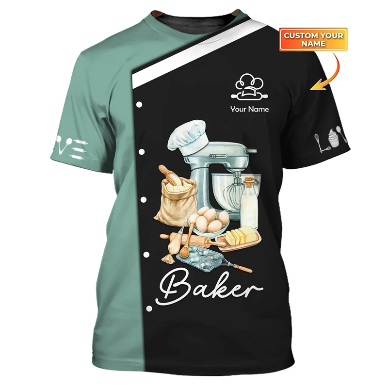 

Футболки с графическим рисунком Baker на заказ для мужчин и женщин, индивидуальные летние повседневные футболки с короткими рукавами и 3D принтом, большие футболки, топы, рабочая одежда