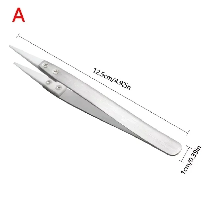 Precisie puntig roestvrij staal zuur alkali corrosiebestendig pincet, hittebestendig elektronische componentlas