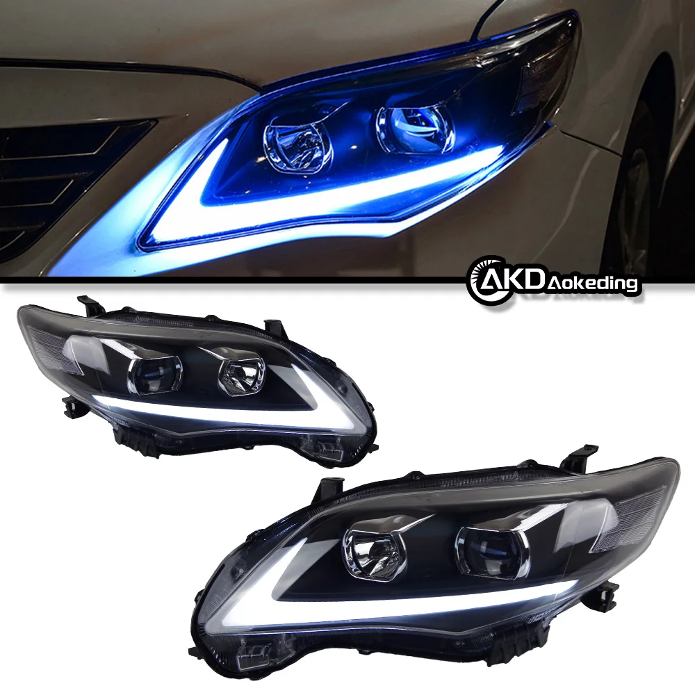 Auto Parts For Toyota Corolla LED Headlights 2011-2013 Head Lamp DRL Low Beam High Beam Upgrade Angel Eye Car Lights Modified