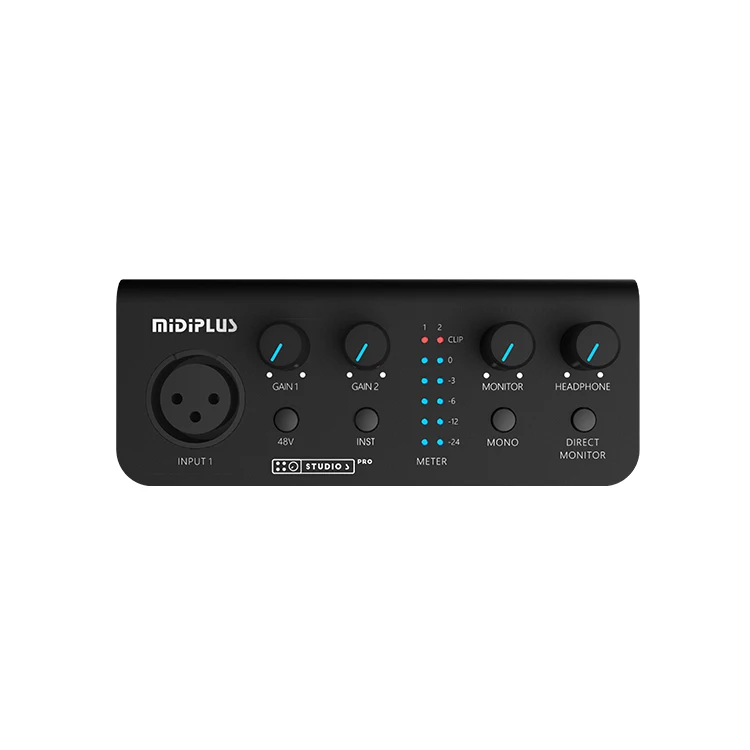 

Midiplus Professional Studio S Pro OTG Audio Interface 48V Condenser 2-in-2-out USB Broadcasting Musical Instrument Accessories
