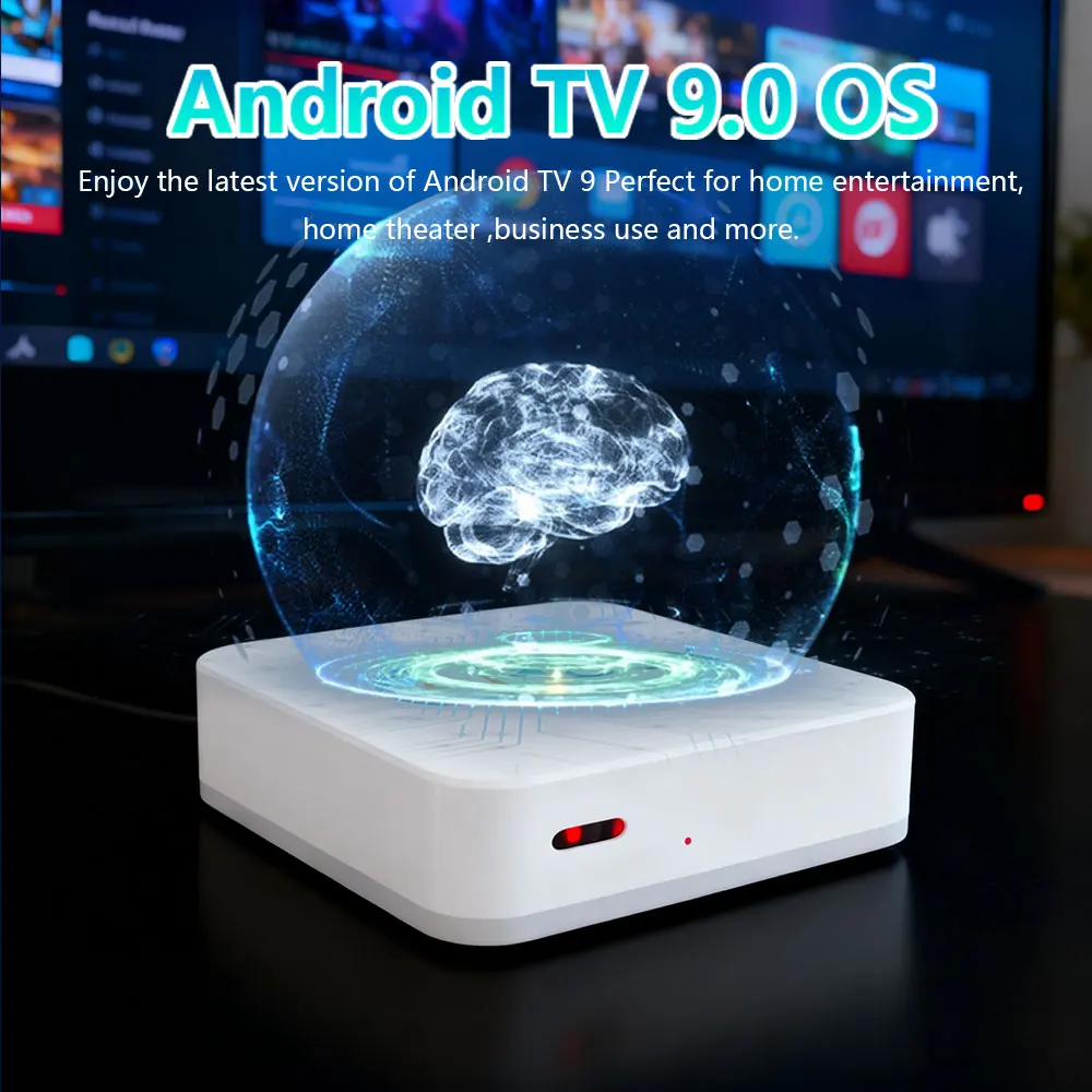 AI BOX Android9 Amlogic S905L3 Quad Core AV1 BT 2.4G e 5G Wifi 4K HD Set Top Box Media Player