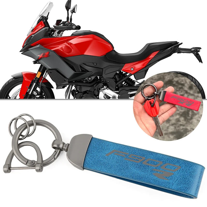 For BMW F900R F900XR F 900 R F900 XR F 900XR f900r Motorcycle Accessories High-Grade Leather Keychain Metal Keyring Key Chain