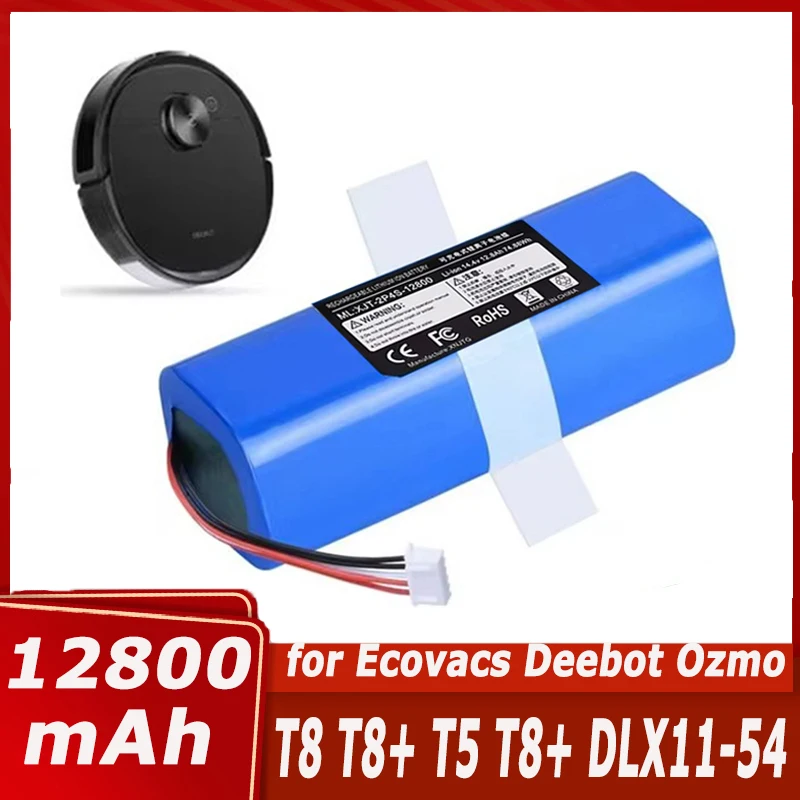 2026 NEW 14.8V 12800mAh Original Battery for Ecovacs Deebot X1 Ozmo/T5/T8/T9/DX93/DX96 Robotic Vacuum Cleaner Replacement Part