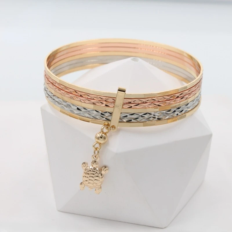 Luck-pulsera de búho virgen en capas de oro chapado en oro de 18 quilates para niñas, moda Tricolor personalizada, estilo clásico, fiesta de gallina de alta calidad