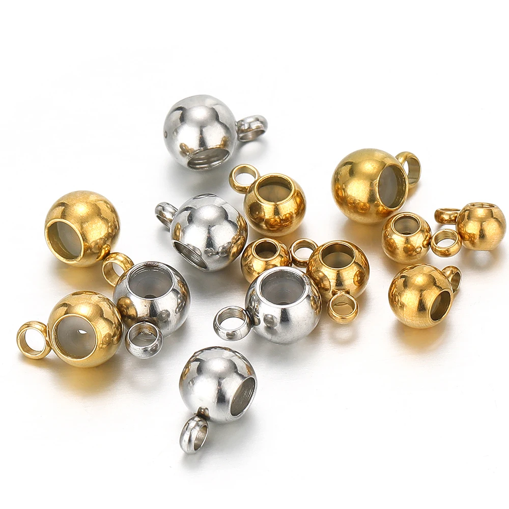 

20pcs Stainless Steel Non-slip Silicone Spacer Beads Pendant Charms Clasps Gold Color Bail Beads for DIY Jewelry Making Findings