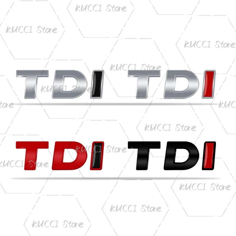 3D Car Sticker TDI Logo Metal Emblem Badge Decals For Golf 3 4 5 6 7 Polo Beetle CC Passat Bora Jetta Turbo Direct Injection