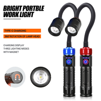 Super Bright LED Flashlight USB Rechargeable Telescopic Zoom Spotlight Tail Magnetic Waterproof Work Light External Battery