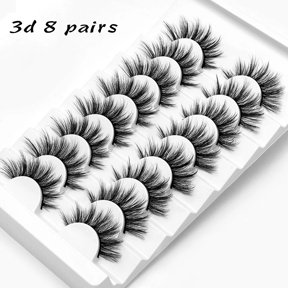 8pairs 3D nerz Wimpern faux cils make-up für frauen lash erweiterung liefert heben wimpern Wimpern für kleben lash heben kit