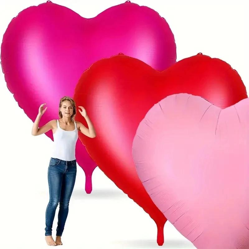 Riesiger 63-Zoll Herzförmiger Aluminiumfolienballon für Valentinstag, Geburtstag, Hochzeit, Jubiläum, Verlobung, Heim- und Partydekoration