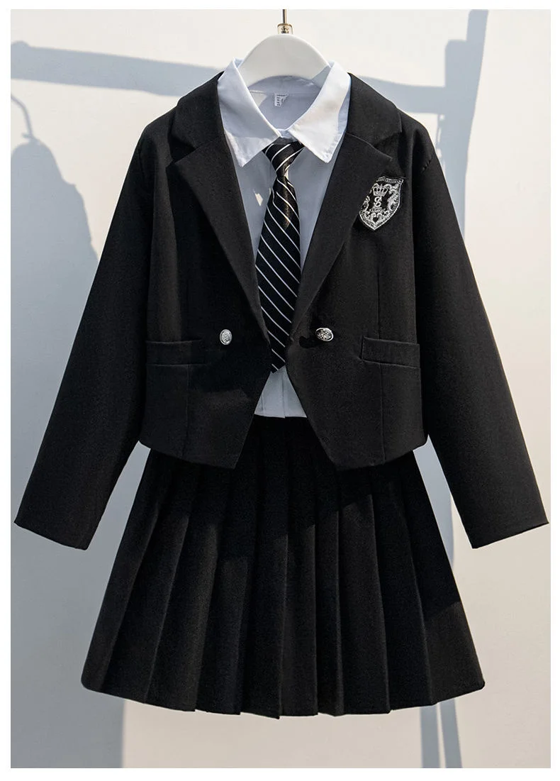 Kinder JK-Anzug Mädchen College-Stil Mode Japanische Schuluniform JK-Anzug Matrosenmädchen Blazer Kleidungsset Jacke Rock Bluse – Detail 2