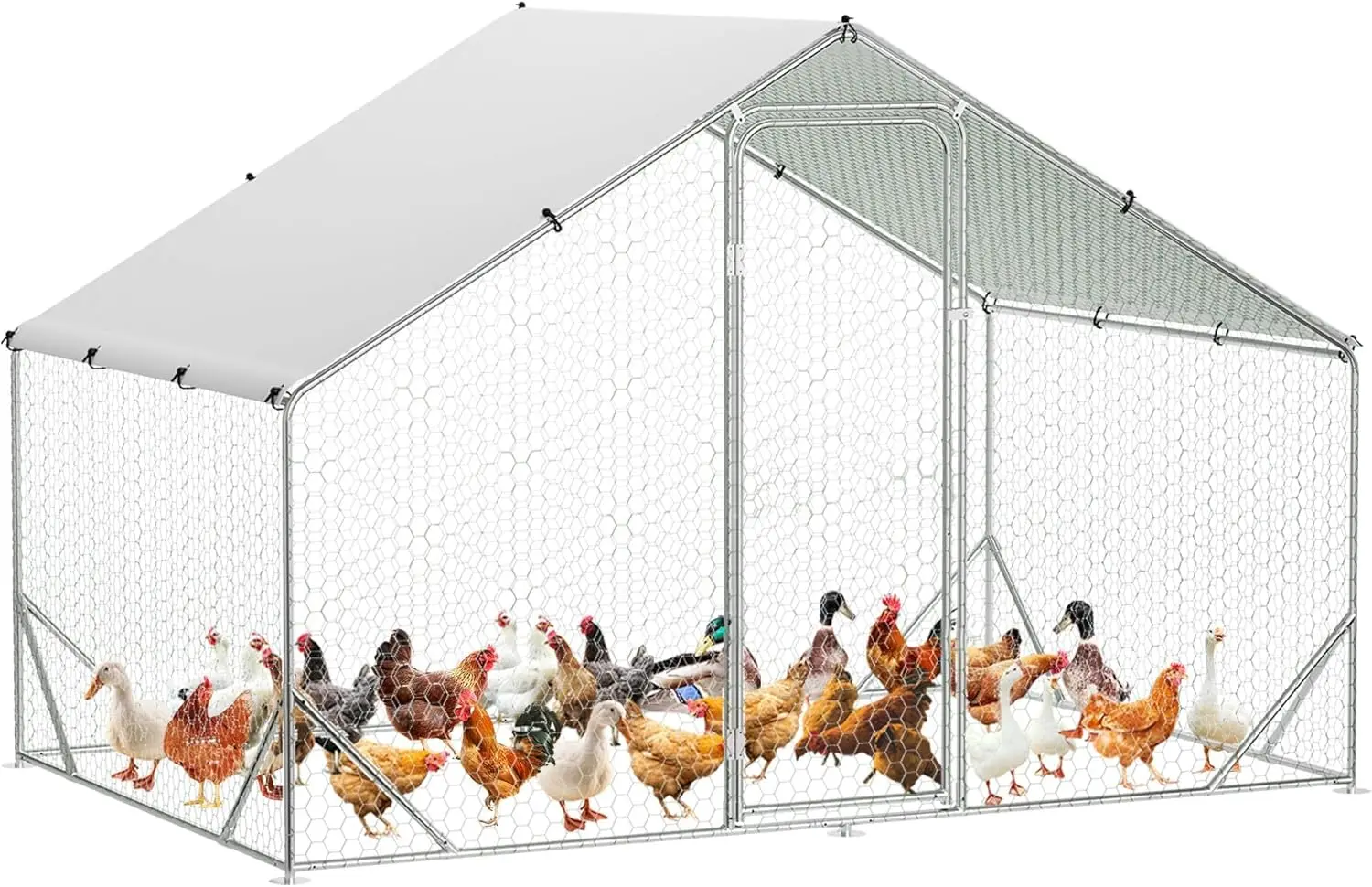 

Большой металлический вольер для птицы с водонепроницаемым покрытием, двойными запираемыми дверями и защитой от ультрафиолета