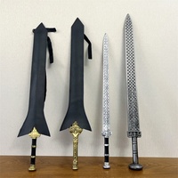 WW Chinese Style King Sword Sets Scabbard Prop Golden Silver Sword Halloween Cosplay Knife Gift Weapons Safety PU Rubber Gifts