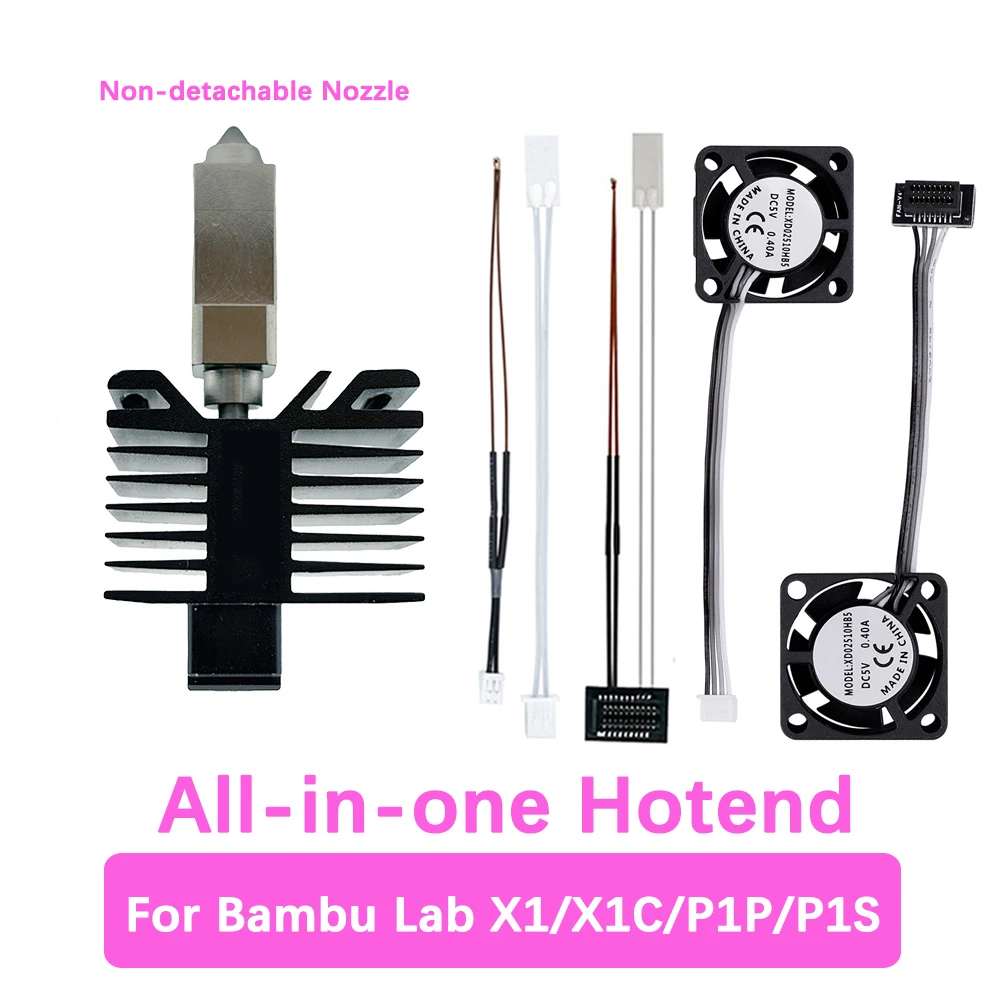 Hardened Steel Nozzle Integrated Hotend For Bambu Lab P1S P1P X1 X1C All-in-one Print Head Same As Original High Quality ﻿
