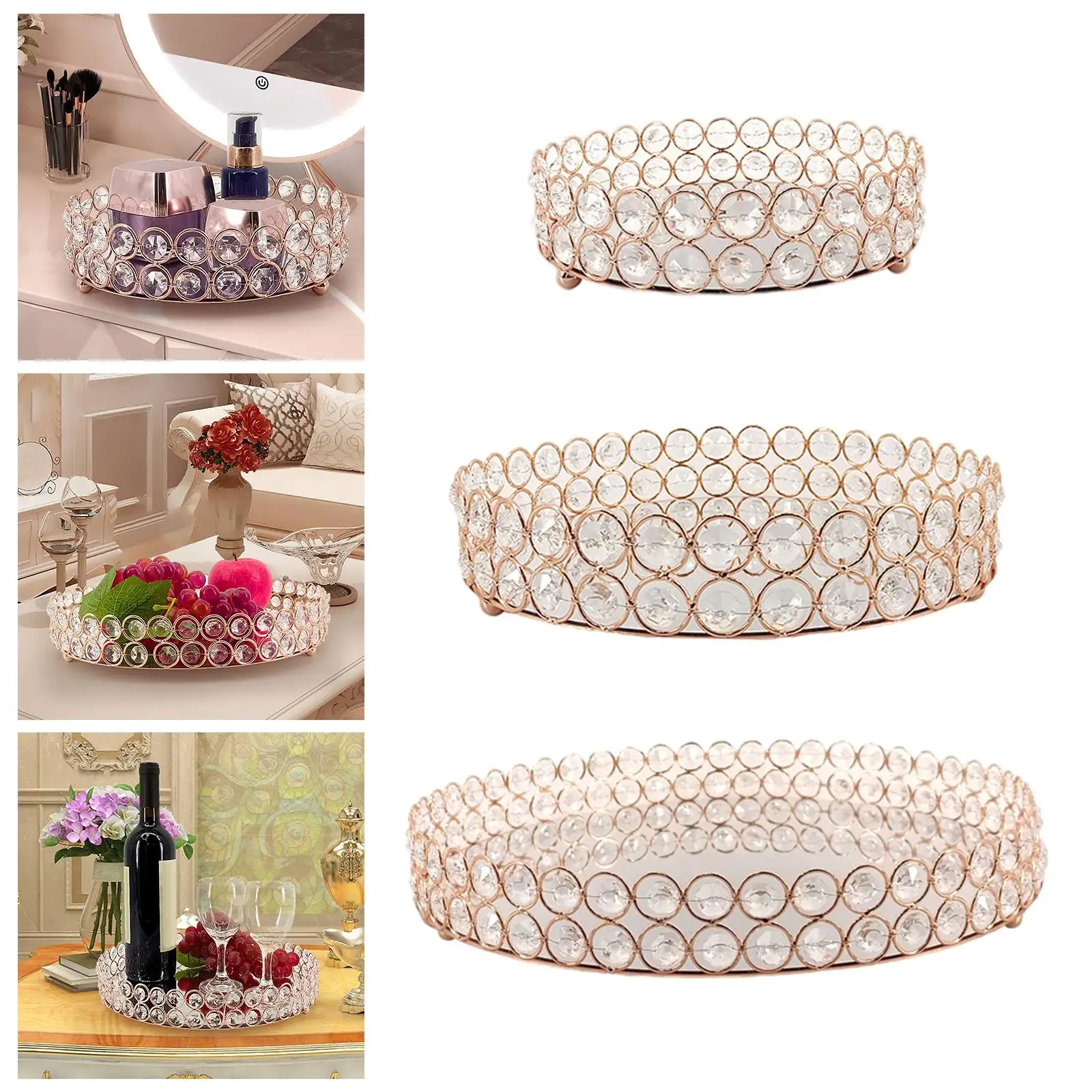 Mirror Vanity Tray Dresser Display Storage Serving Tray for Wedding Decor