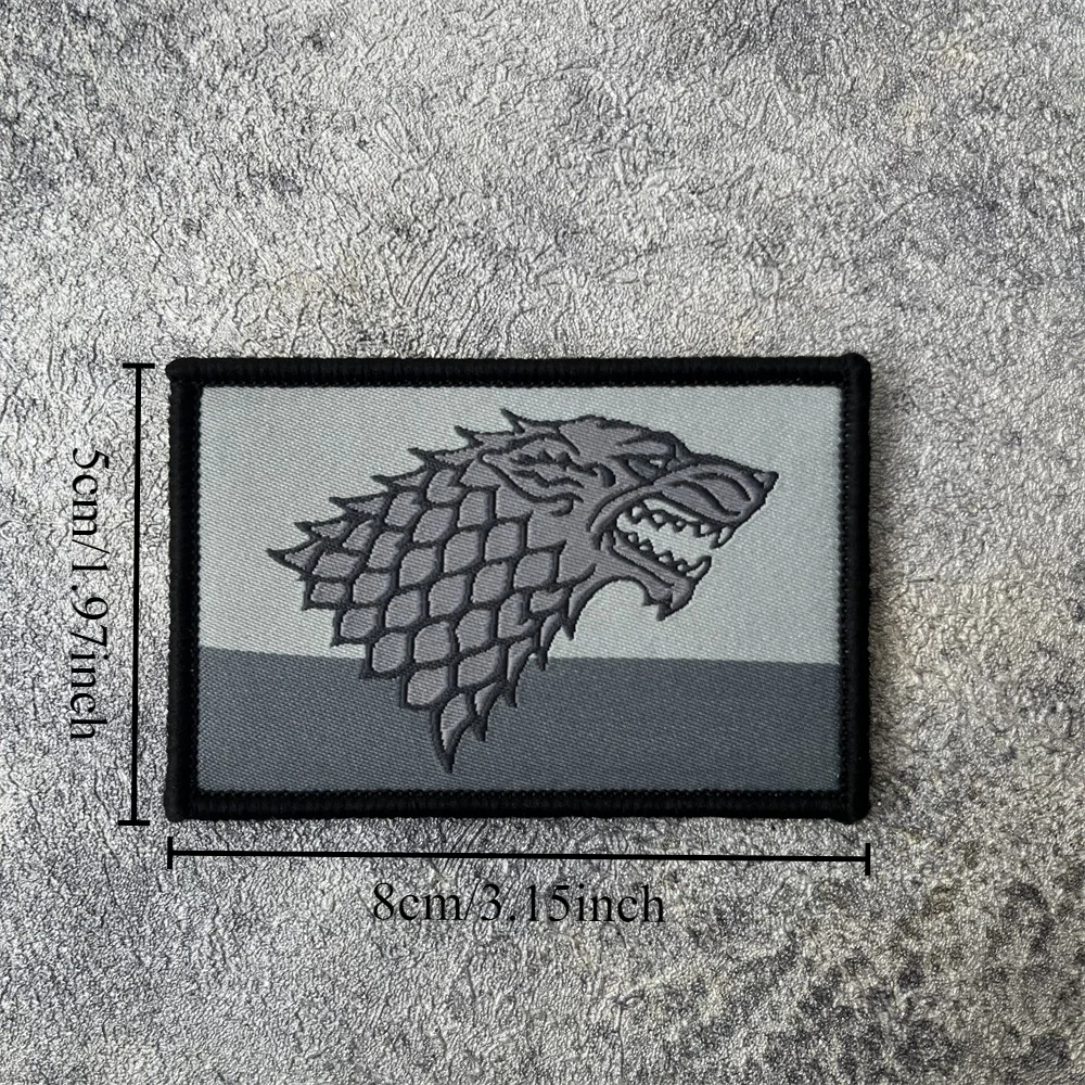 Wolf Patch Tactical Morale Badge Military Army Emblem Backpack Sticker Woven Hook Loop Patches for Clothing
