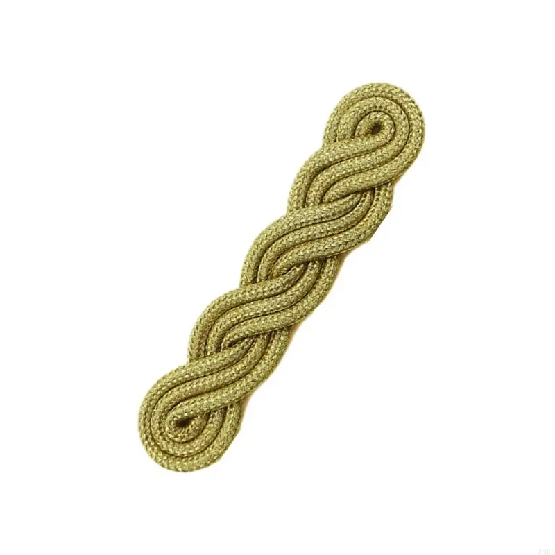 P88B Gold Color Weaving Gold Wire Knot Fasteners Featuring Chinese Traditional Buttons Perfect for Sweater Scarf Cardigan