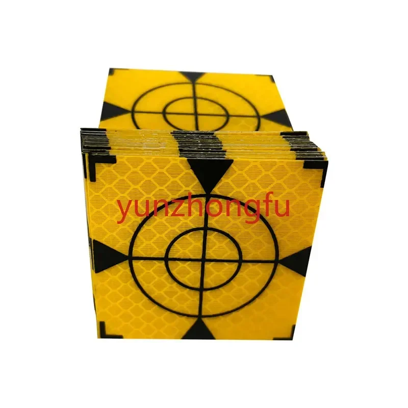 100pcs 60x60mm Size 20x20 30x30 40x40 50x50 mm Reflector Sheet For Total Station Surveying Yellow + Triangle Reflective Sticker