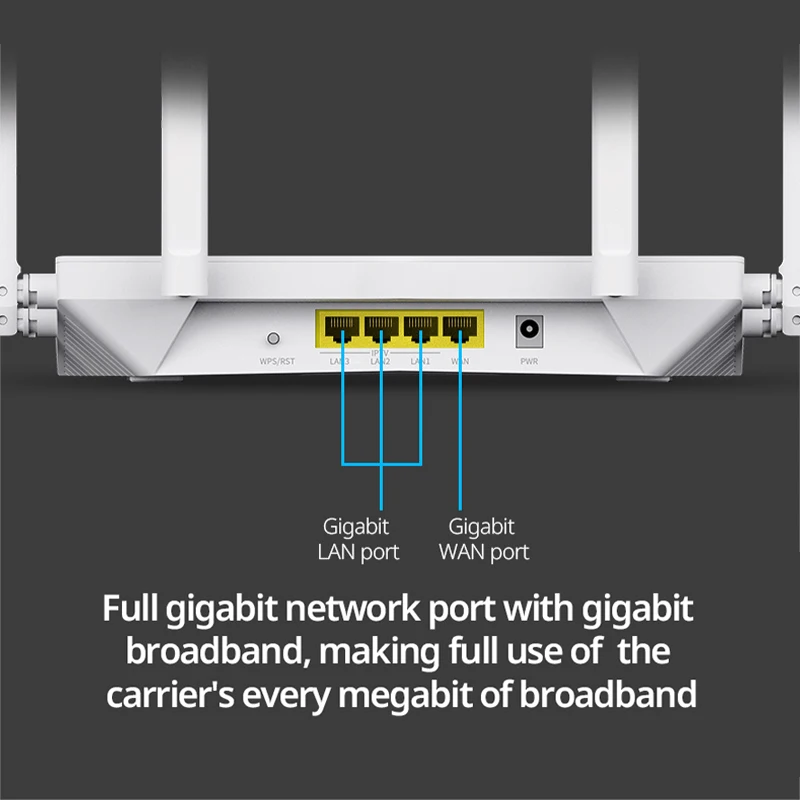 FEIYI R216G Gigabit Dual-Band AC2100 Wireless Router 2.4GHz 5GHz 2034Mbps Wifi Repeater & 6 High Gain Antennas Wider Coverage