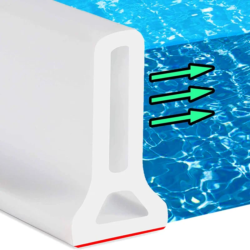 New 50mm Height Silicone Bathroom Water Stopper Barrier Non-slip Dry and Wet Separation Bendable Strip Sink Water Splash Guard