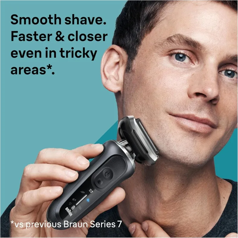 Braun Electric Shaver for Men, Series 7 7120s, Wet & Dry Shave, Turbo & Gentle Shaving Modes, Waterproof Foil Shaver