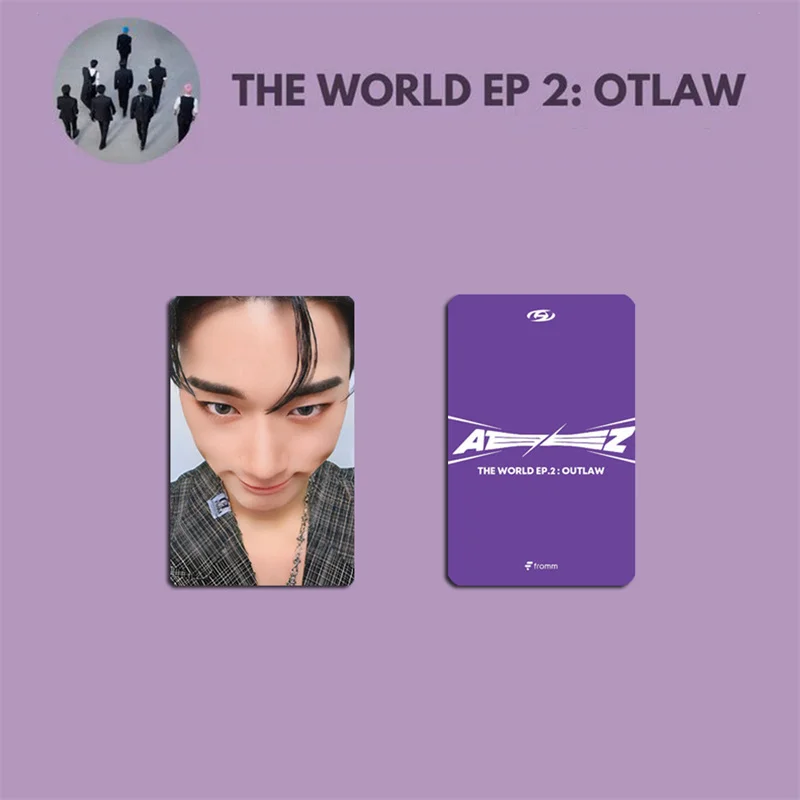 KPOP ATEEZ Boy THE WORLD OUTLAW 앨범 LOMO Hongjoong Seongha Yunho Younho Yoosang 얼굴 엽서 사진 카드, 8 개/세트