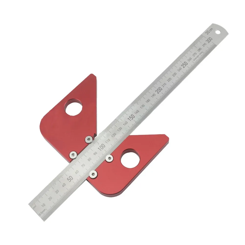 Multifunction Ruler Woodworking Ruler Ruler Scriber Square.Woodworking Tool Ultra Precision 1PCS 30cm 45 Degree Angle Scriber