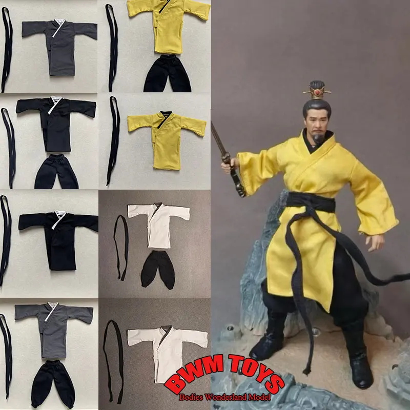 

В наличии масштаб 1/12, мужской солдат, древний китайский халат для боевых искусств, эластичные штаны, одежда для римского ключа, 6-дюймовая экшн-фигурка, кукла