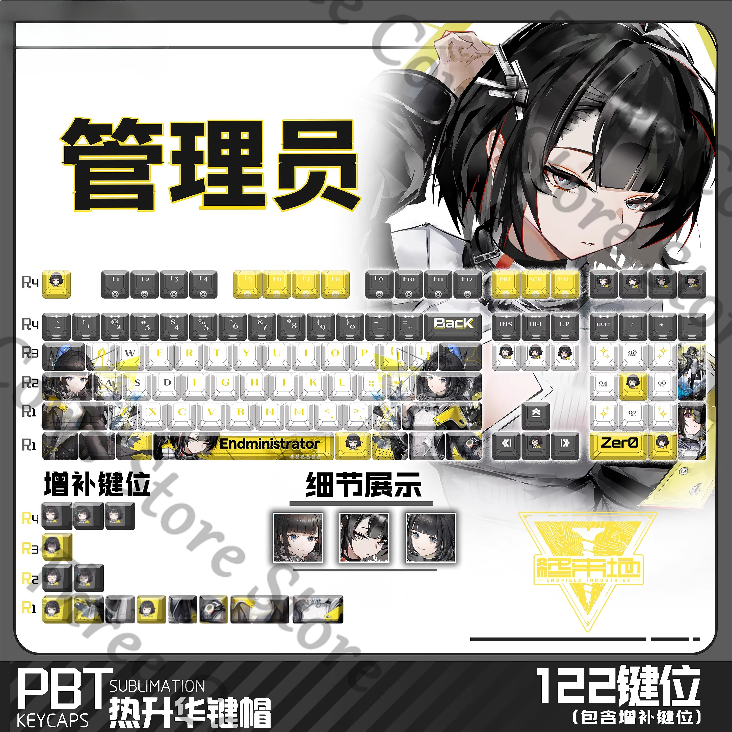 

Anime Arknights: Endfield Endministrator‌ Cosplay Cartoon Keycap Translucent Keycaps Keyboard Cap Accessories Ambitus Fans Gift