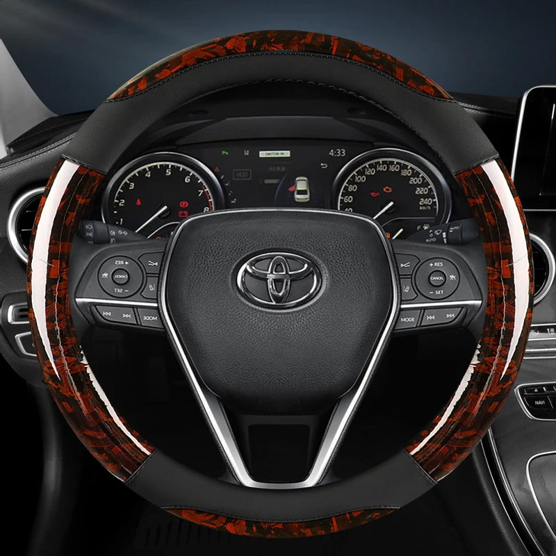 

Car Steering Wheel Cover Leather For Toyota Avalon Camry 2018-2023 Corolla 2018-2023 Crown 2018-2023 RAV4 2019 Auto Accessories
