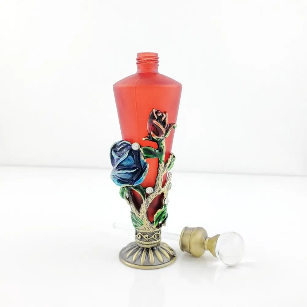 Beautiful Vintage Empty Perfume Bottle Refillable Rose Essence Oil Container Pipe 30ML Empty Glass Jar Home Decor