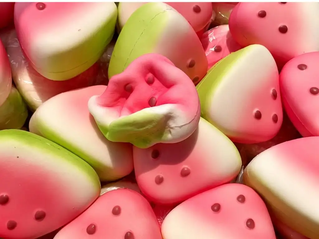 Gradient Watermelon Slice PU Slow Rebound Squishy Toy Ultra Soft Realistic Fruit Squeeze Fidget Toy Stress Relief Desktop