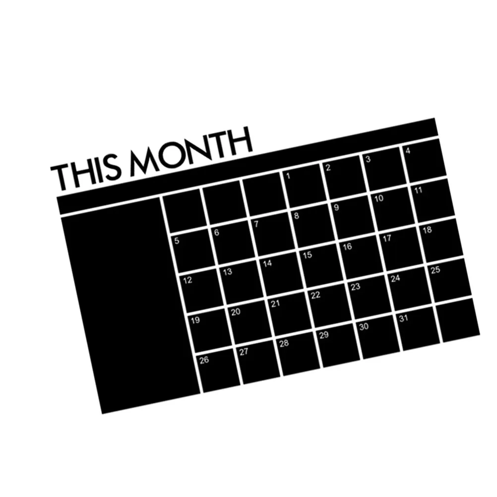 

Monthly Chalkboard Stickers Calendar Planner Board Detachable Home Office Organization Reusable PVC Notes Wall Fridge Desk