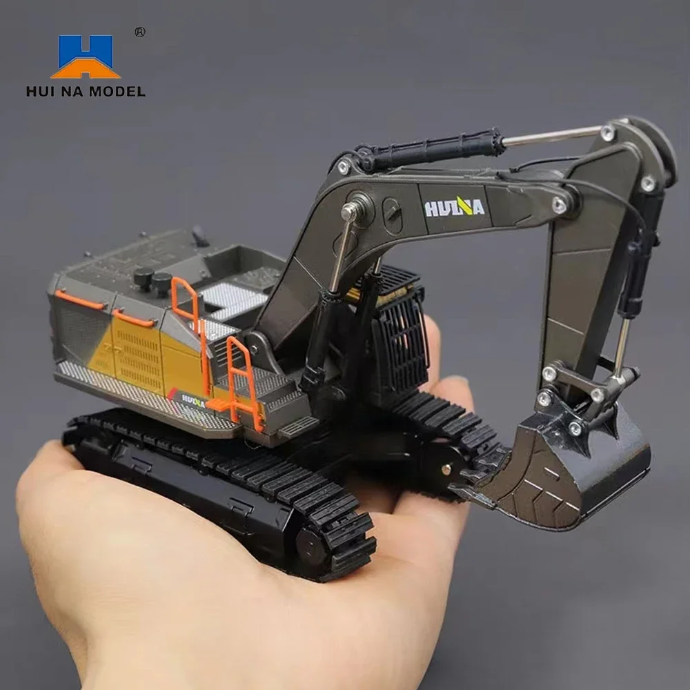HUINA Excavator Model Car Toy 1/50 1721 Metal Alloy Diecast Static Model Truck Crawler Engineering Vehicle Collection Boy Kids