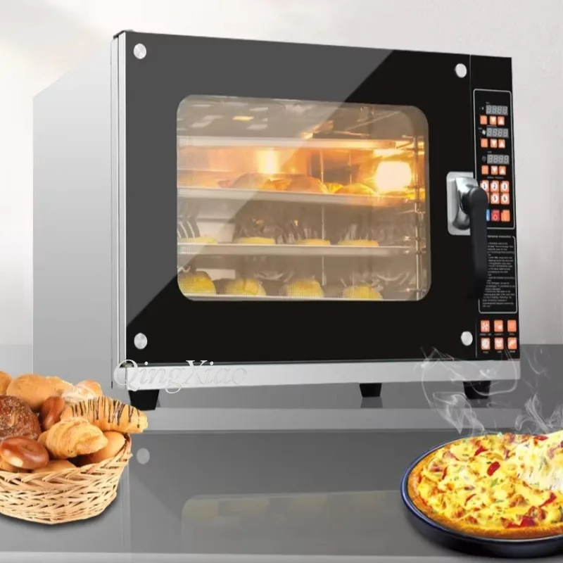 Four Tray Hot Air Circulation Oven Baking Furnace With Humidifying Function For Pastry Bread Pizza And Egg Tart Making