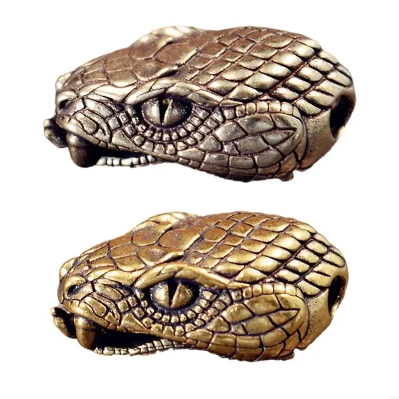 

L5YA Snake Head Beads for Crafting Unique Charm Accessories and Paracord Enthusiast Gear Large Hole