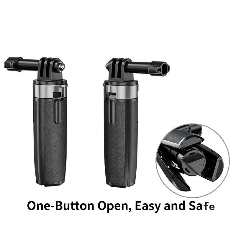 【D】Mini Black 1/4 Mount Camera Stand Universal Action Camera Selfie Stick And Tripod Enable Won't Pinch Fingers One Click