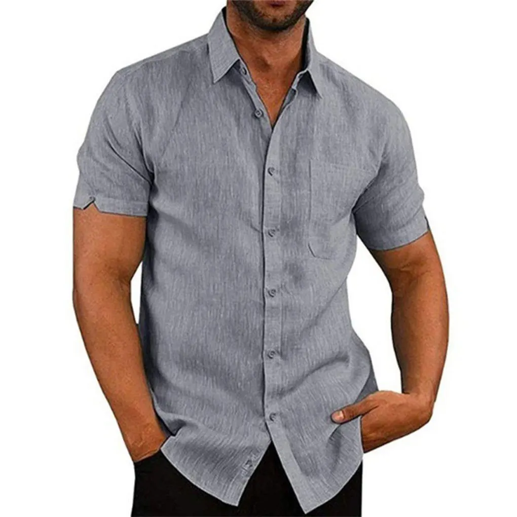 

Cotton Mens Short Sleeve Button-Down Shirt – The Perfect Choice For Casual Home Wear Throughout The Year Casual Shirt