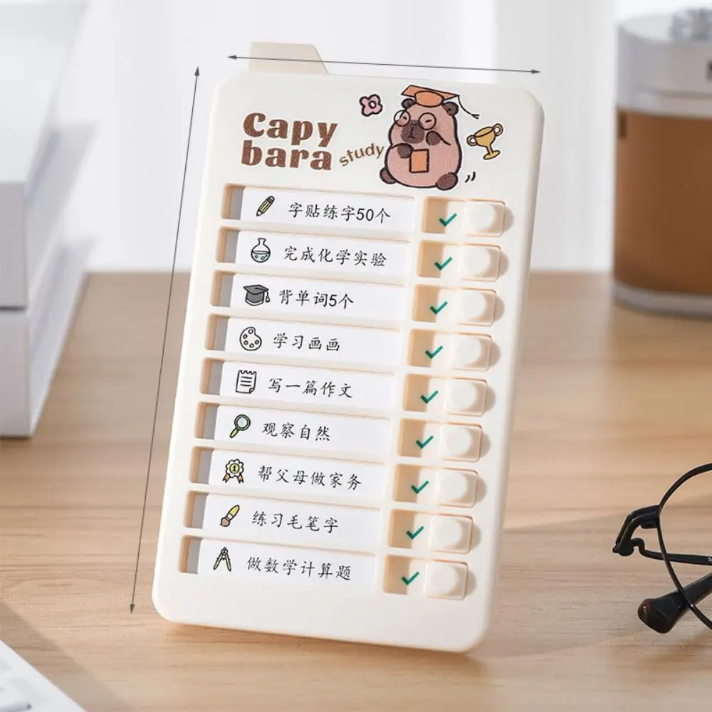 Tarjeta perforadora desmontable de buena hábitat, tablero de planificación de tareas diarias de dibujos animados de Panda, lista de verificación de tareas y notas