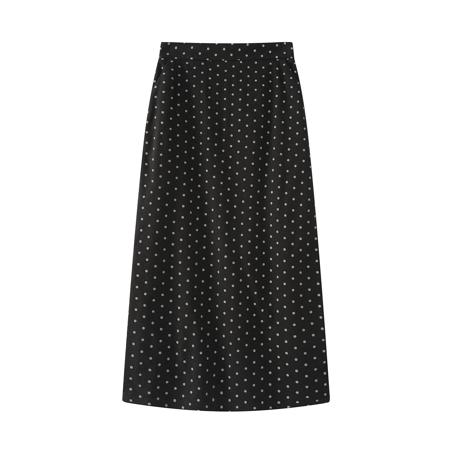 

Осень-зима, винтажная шерстяная женская юбка трапециевидной формы с запахом в горошек, новинка 2025, женская юбка-футляр с высокой талией и разрезом сзади