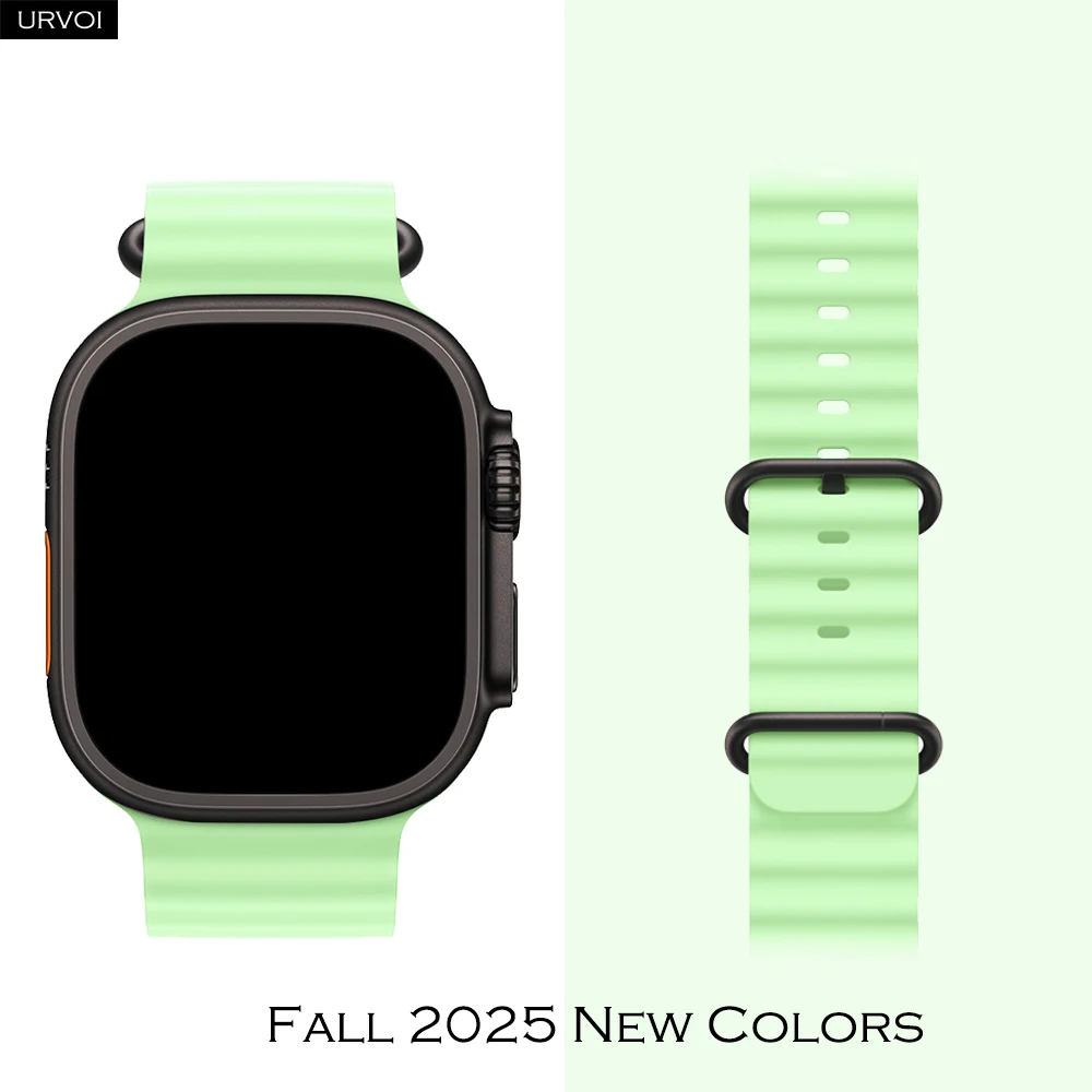URVOI Ocean Band لساعة Apple Ultra 3 2 حزام سلسلة 11 10 9 8 SE سوار رياضي من السيليكون لساعة iWatch سوار معصم قابل للتنفس 46 49 ملم #1