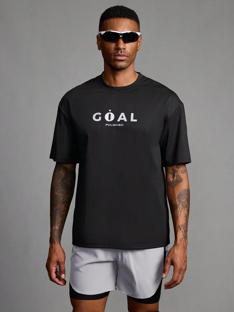 

Mens Minimalist Printed Crew Neck Short Sleeve Sports T-Shirt