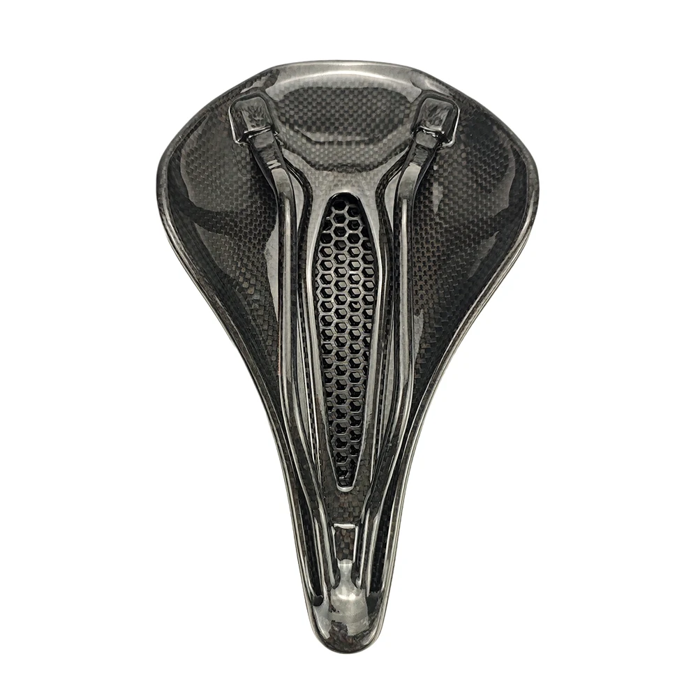 BALUGOE Fahrrad 3D-gedruckter Carbon-Carbon-Sattel, bequemer Rennrad-MTB-Sitz, gemütliches Wabenkissen, Carbon-3D-Sitzkissen – Detail 7